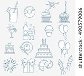 party line icons collection of... | Shutterstock .eps vector #490579006