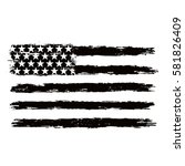 black and white american flag. | Shutterstock .eps vector #581826409