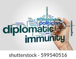 Small photo of Diplomatic immunity word cloud concept