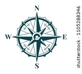 vintage nautical compass rose... | Shutterstock . vector #1105288346