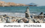 Sea Stone Balance On The Beach