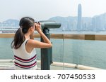 Woman Travel In Hong Kong And...
