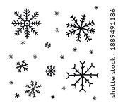 Snowflakes Set Of Doodle....