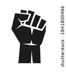 black rising clenched fist.... | Shutterstock .eps vector #1841800486