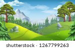 forest. nature landscape. 3d... | Shutterstock .eps vector #1267799263