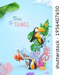 time to travel background. 3d... | Shutterstock .eps vector #1956407650