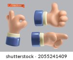 hands 3d vector icon set. okay  ... | Shutterstock .eps vector #2055241409