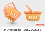 shopping basket. 3d realistic... | Shutterstock .eps vector #2062202153