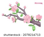 spring flowers. cherry blossom... | Shutterstock .eps vector #2078216713