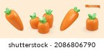 carrot 3d render vector icon... | Shutterstock .eps vector #2086806790