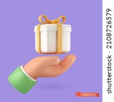 gift box icon. 3d cartoon... | Shutterstock .eps vector #2108726579