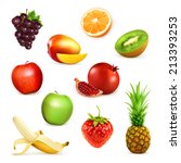 fruits  set of vector... | Shutterstock .eps vector #213393253