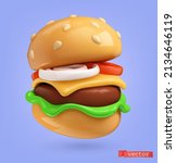 burger 3d realistic render... | Shutterstock .eps vector #2134646119