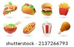 fast food 3d realistic render... | Shutterstock .eps vector #2137266793