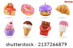 sweet food 3d realistic render... | Shutterstock .eps vector #2137266879