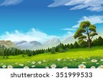spring landscape  vector... | Shutterstock .eps vector #351999533