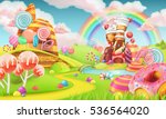 sweet candy land. cartoon game... | Shutterstock .eps vector #536564020