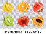 orange  kiwi fruit  banana ... | Shutterstock .eps vector #666333463