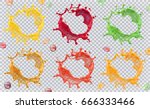 fruit juice  splashes of paint. ... | Shutterstock .eps vector #666333466