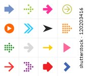 16 arrow pictogram set. simple... | Shutterstock .eps vector #120203416