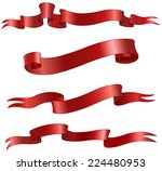 red vector ribbons scrolls set | Shutterstock .eps vector #224480953