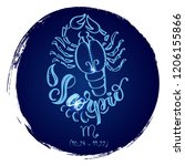 round zodiac sign scorpio... | Shutterstock .eps vector #1206155866