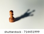 trust yourself, self confident concept - chess pawn with king shadow