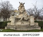 Small photo of VIENNA, AUSTRIA - DECEMBER 04, 2017: Monument to Austrian actor and dramatist Ferdinand Raimund