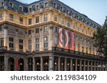 Small photo of PARIS, FRANCE - AUGUST 03, 2018: Exterior view of the Comedy Theatre-(Comedie-Francaise) located in the Salle Richelieu part of the Palais-Royal in Place Colette