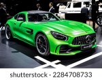 Small photo of Mercedes AMG GT R sports car showcased at the 87th Geneva International Motor Show. Switzerland - March 7, 2017.