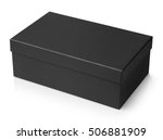 Black shoe box isolated on white with clipping path