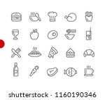 food icons   set 1 of 2    red... | Shutterstock .eps vector #1160190346