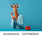  business giraffe talking over...