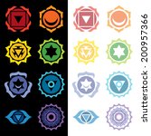 8 chakras symbols set vector... | Shutterstock .eps vector #200957366