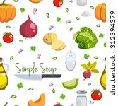 simple soup food ingredients... | Shutterstock .eps vector #312394379