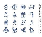 set of flat outlined christmas... | Shutterstock .eps vector #228737440