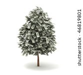 money tree made of hundred... | Shutterstock . vector #46819801