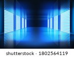 glowing screens in an empty... | Shutterstock .eps vector #1802564119