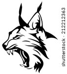 Wild Lynx Head Mascot   Black...