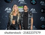 Small photo of Christina Chriss and Joey Fava at the Burton Bash held at The Candy Factory in San Diego, CA during the 2022 annual Comic Con International Convention on July 22, 2022.