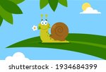 Cute Snail Cartoon Character...