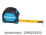 Small photo of Novyy Urengoy, Russia - October 7, 2023: Gross Experte self-retracting metal tape-measure isolated over white background.
