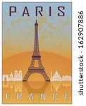 Paris Vintage Poster In Orange...