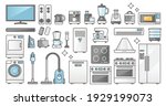 home appliances set and... | Shutterstock .eps vector #1929199073