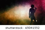 silhouette of a singing woman... | Shutterstock . vector #65041552