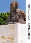 Small photo of Ajaccio, France - July 6, 2015: Pascal Paoli Statue. Ajaccio city, Corsica island