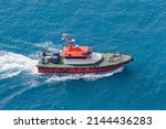 Pilot Boat With Red Hull And...