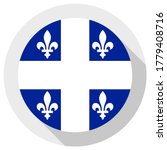 Flag Of Quebec  Round Shape...