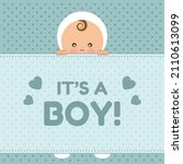 it's a boy. baby boy... | Shutterstock .eps vector #2110613099