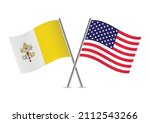 vatican city and american flags ... | Shutterstock .eps vector #2112543266